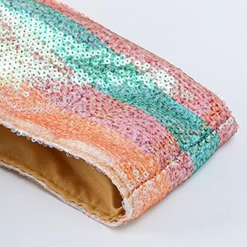 حقائب يد نسائية ترتر ملونة بألوان قوس قزح حقائب يد للحفلات المسائية حقيبة شاطئية للسيدات مأدبة بريق حمل شريط in Kuwait