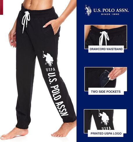 U.S. Polo Assn. Essentials Womens Sweatpants Joggers - French Terry Sweatpants - Womens Loungewear in Saudi Arabia