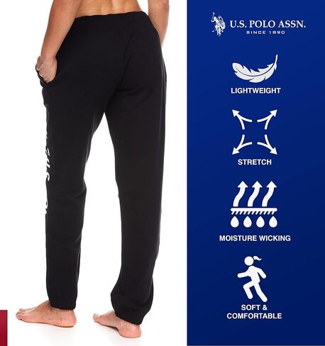 U.S. Polo Assn. Essentials Womens Sweatpants Joggers - French Terry Sweatpants - Womens Loungewear in Saudi Arabia
