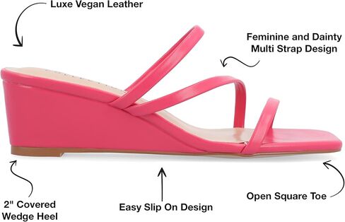 صندل نسائي بكعب عريض من Journee Collection Takarah مع مقدمة مفتوحة وكعب سهل الارتداء in Kuwait