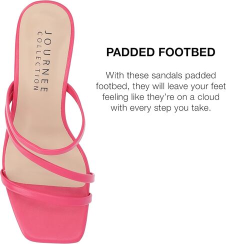 صندل نسائي بكعب عريض من Journee Collection Takarah مع مقدمة مفتوحة وكعب سهل الارتداء in Kuwait