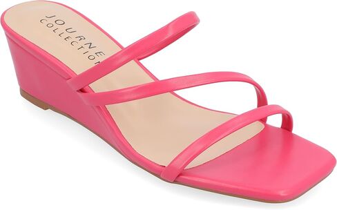 صندل نسائي بكعب عريض من Journee Collection Takarah مع مقدمة مفتوحة وكعب سهل الارتداء in Kuwait