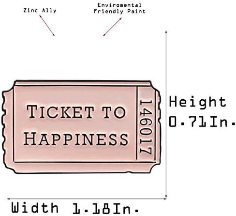 Flairs New York Premium Handmade Enamel Lapel Pin Brooch Badge (Ticket To Anywhere Pink, 1 Pin) in Saudi Arabia