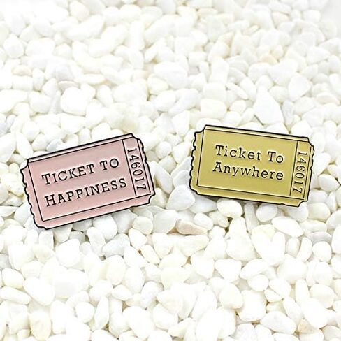 Flairs New York Premium Handmade Enamel Lapel Pin Brooch Badge (Ticket To Anywhere Pink, 1 Pin) in Saudi Arabia