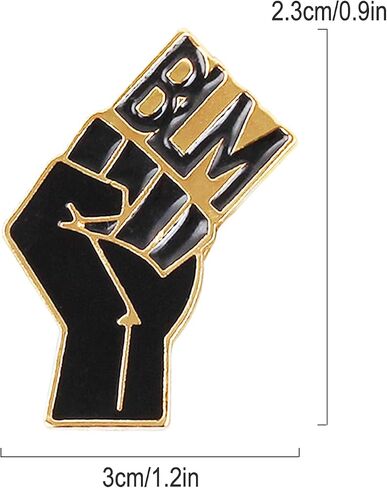 Black Lives Matter 3/4 pc BLM Raised Fist Anti Racism Solidarity Enamel Pins in Saudi Arabia