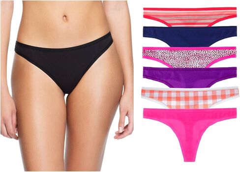 ملابس داخلية بيكيني نسائية من Undies.com مكونة من 6 قطع من القطن، متعددة الألوان in Kuwait