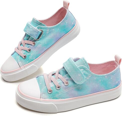 Kids Canvas Shoes Boys Girls Slip On Glitter Color Casual Walks Sneakers in Kuwait