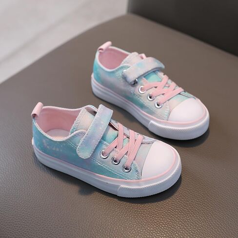 Kids Canvas Shoes Boys Girls Slip On Glitter Color Casual Walks Sneakers in Kuwait