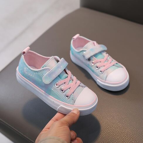 Kids Canvas Shoes Boys Girls Slip On Glitter Color Casual Walks Sneakers in Kuwait