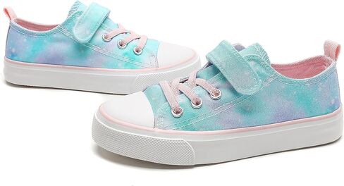 Kids Canvas Shoes Boys Girls Slip On Glitter Color Casual Walks Sneakers in Kuwait