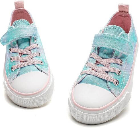 Kids Canvas Shoes Boys Girls Slip On Glitter Color Casual Walks Sneakers in Kuwait