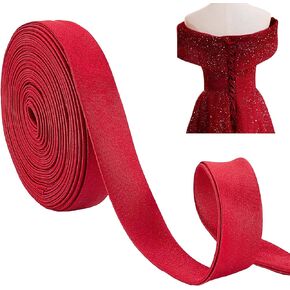 AHANDMAKER 137.8 Inch Cotton Satin Ribbon, Women's Tie Back for Wedding Bridal Gown, Adjustable Lace up, Dress Cord Back for Zipper Replacement or Buttons-Wine Red in Saudi Arabia