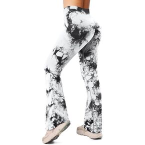 سروال يوجا نسائي من OVESPORT بدون خياطة وصبغ متوهج بخصر عالٍ للتحكم في البطن in Kuwait