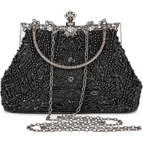 AIJUN محفظة مسائية مطرزة بالترتر عتيقة لامعة لامعة للنساء 1920s حفلة موسيقية وحفلات الزفاف وكوكتيل in Kuwait