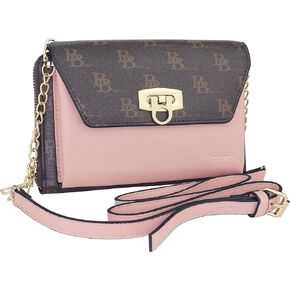 B BRENTANO Vegan Envelope Clutch Wallet Crossbody Purse with Chain Strap