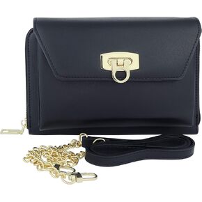 B BRENTANO Vegan Envelope Clutch Wallet Crossbody Purse with Chain Strap