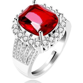 Uloveido Platinum & Rose Gold Plated 5 Carat Cubic Zirconia Diamond Adjustable Cushion Cut Rings for Women Y987 in Kuwait