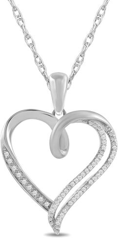 Amazon Essentials Sterling Silver Diamond Heart Pendant Necklace (previously Amazon Collection) in Saudi Arabia
