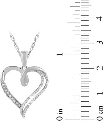 Amazon Essentials Sterling Silver Diamond Heart Pendant Necklace (previously Amazon Collection) in Saudi Arabia