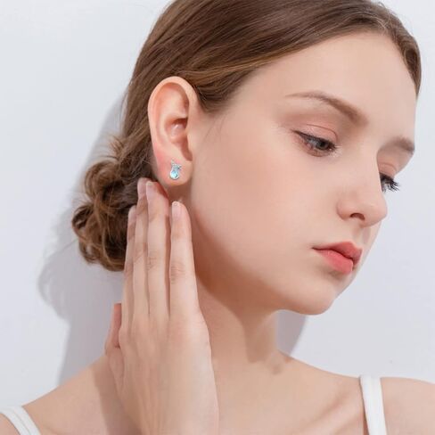 أقراط على شكل حيوانات S925 من الفضة الإسترليني القط/القنفذ/الباندا/الراكون/الكسل/البطريق/الفيل/الثعبان/أقراط قنديل البحر أقراط على شكل قطة أقراط مجوهرات على شكل حيوانات هدايا للنساء والفتيات in Kuwait