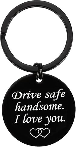 Xiahuyu Drive Safe Keychain Handsome I Love You Keychain Gifts for Boyfriend Fiance Husband Valentines Day Gifts Christmas Birthday Gifts Father's Day Gift for Husband Boyfriend Dad Son in Saudi Arabia