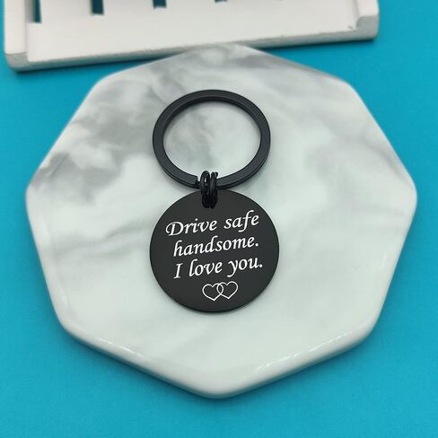 Xiahuyu Drive Safe Keychain Handsome I Love You Keychain Gifts for Boyfriend Fiance Husband Valentines Day Gifts Christmas Birthday Gifts Father's Day Gift for Husband Boyfriend Dad Son in Saudi Arabia