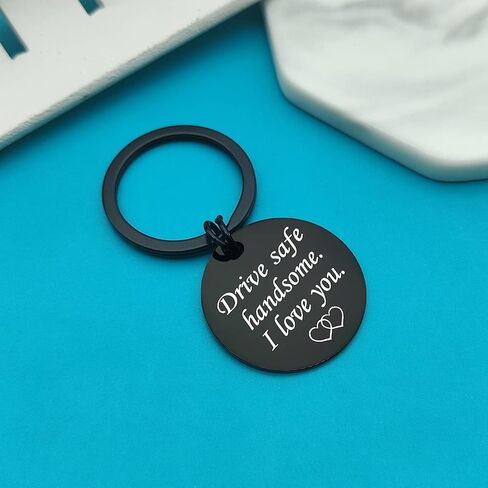 Xiahuyu Drive Safe Keychain Handsome I Love You Keychain Gifts for Boyfriend Fiance Husband Valentines Day Gifts Christmas Birthday Gifts Father's Day Gift for Husband Boyfriend Dad Son in Saudi Arabia
