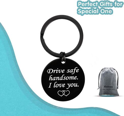 Xiahuyu Drive Safe Keychain Handsome I Love You Keychain Gifts for Boyfriend Fiance Husband Valentines Day Gifts Christmas Birthday Gifts Father's Day Gift for Husband Boyfriend Dad Son in Saudi Arabia