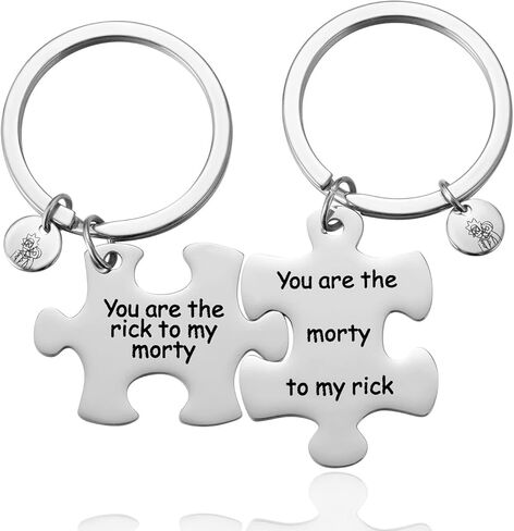 سلسلة مفاتيح بازل بعبارة «You're The Rick to My Morty» هدايا للاصدقاء والجد والحفيد، سلسلة مفاتيح من ريك تو مورتي، مقاس S in Kuwait