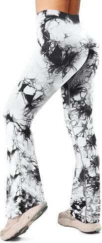 سروال يوجا نسائي من OVESPORT بدون خياطة وصبغ متوهج بخصر عالٍ للتحكم في البطن in Kuwait