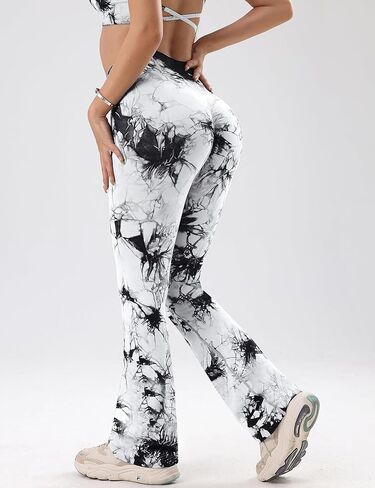 سروال يوجا نسائي من OVESPORT بدون خياطة وصبغ متوهج بخصر عالٍ للتحكم في البطن in Kuwait