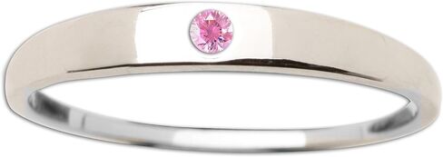 Cherished Moments Sterling Silver Baby Ring with Amethyst, Pink Sapphire or White Sapphire in Classic Dainty Band in Saudi Arabia