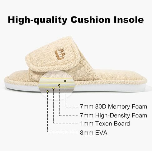 شبشب نسائي مفتوح من الأمام من LongBay مصنوع من الإسفنج الذكي وقابل للتعديل في غرفة النوم للاستخدام في الأماكن المغلقة in Kuwait