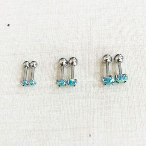 Triple Forward Helix Jewelry 316l Surgical Steel Real Opal 16g Cartilage Earring Studs Helix Conch Piercing Jewelry in Saudi Arabia