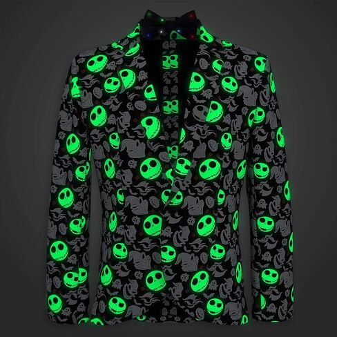 Disney Tim Burton's The Nightmare Before Christmas Glow in the Dark Half Suit and Light Up Tie for Adults in Saudi Arabia