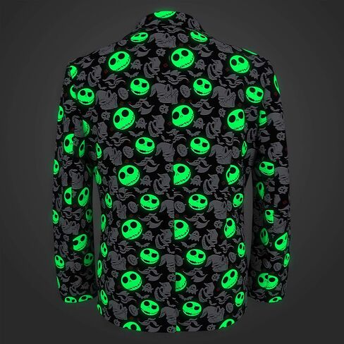 Disney Tim Burton's The Nightmare Before Christmas Glow in the Dark Half Suit and Light Up Tie for Adults in Saudi Arabia