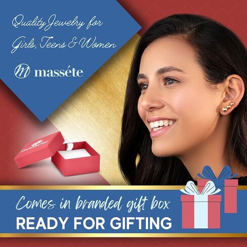 أقراط مكعب من الذهب الأصفر عيار 14 قيراط 4 مم للنساء والفتيات والمراهقين على زاوية in Kuwait