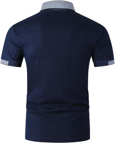 GHYUGR Men's Polo Shirts Short Sleeve Polo Casual Contrast Color Splice T-Shirt in Saudi Arabia