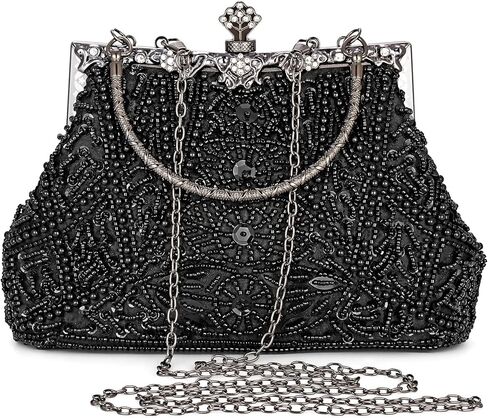 AIJUN محفظة مسائية مطرزة بالترتر عتيقة لامعة لامعة للنساء 1920s حفلة موسيقية وحفلات الزفاف وكوكتيل in Kuwait