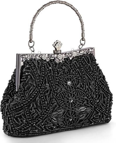 AIJUN محفظة مسائية مطرزة بالترتر عتيقة لامعة لامعة للنساء 1920s حفلة موسيقية وحفلات الزفاف وكوكتيل in Kuwait