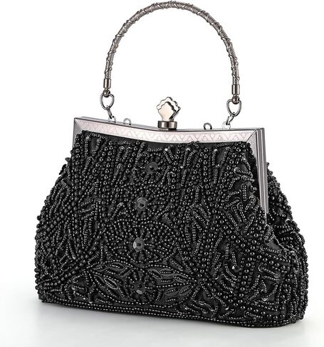 AIJUN محفظة مسائية مطرزة بالترتر عتيقة لامعة لامعة للنساء 1920s حفلة موسيقية وحفلات الزفاف وكوكتيل in Kuwait