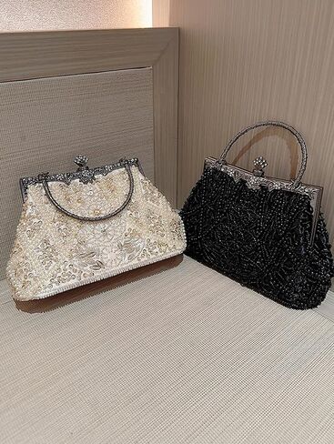 AIJUN محفظة مسائية مطرزة بالترتر عتيقة لامعة لامعة للنساء 1920s حفلة موسيقية وحفلات الزفاف وكوكتيل in Kuwait