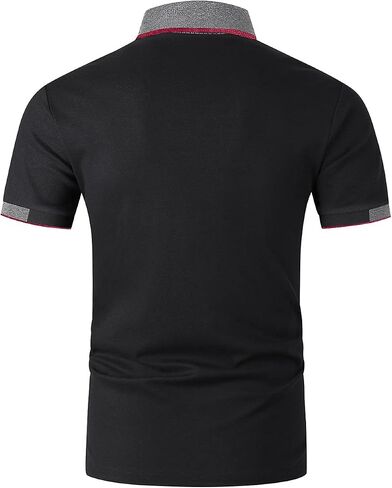 GHYUGR Men's Polo Shirts Short Sleeve Polo Casual Contrast Color Splice T-Shirt in Saudi Arabia