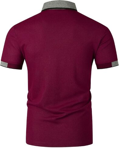 GHYUGR Men's Polo Shirts Short Sleeve Polo Casual Contrast Color Splice T-Shirt in Saudi Arabia