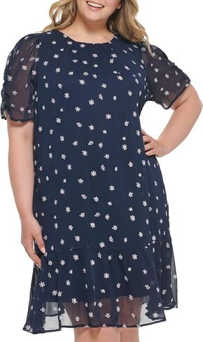 DKNY Women's Plus Soft Everyday Fit and Flare Dress in Saudi Arabia