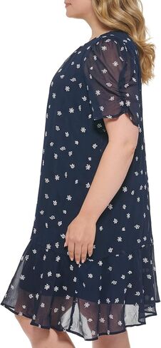 DKNY Women's Plus Soft Everyday Fit and Flare Dress in Saudi Arabia