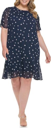 DKNY Women's Plus Soft Everyday Fit and Flare Dress in Saudi Arabia