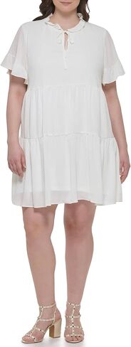 DKNY Women's Plus Soft Everyday Fit and Flare Dress in Saudi Arabia