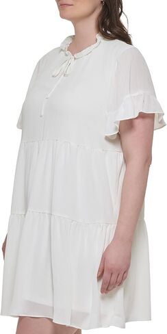 DKNY Women's Plus Soft Everyday Fit and Flare Dress in Saudi Arabia
