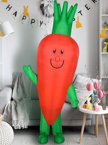 Gemscream Easter Carrot Inflatable Costume Adult Funny Fruits Vegetable Food Costume for Men Women Easter Cosplay Party in Saudi Arabia